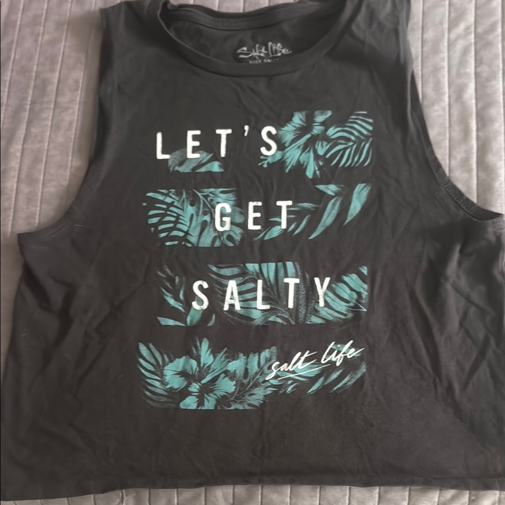 Salt Life Tropical Black Tank